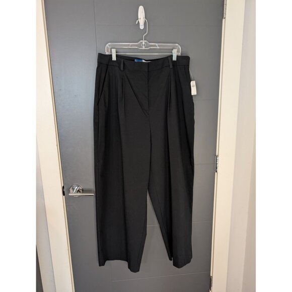NWT Old Navy Extra High Poplin Taylor Wide-Leg Trouser Pants in Black Jack - 16 - Picture 1 of 9